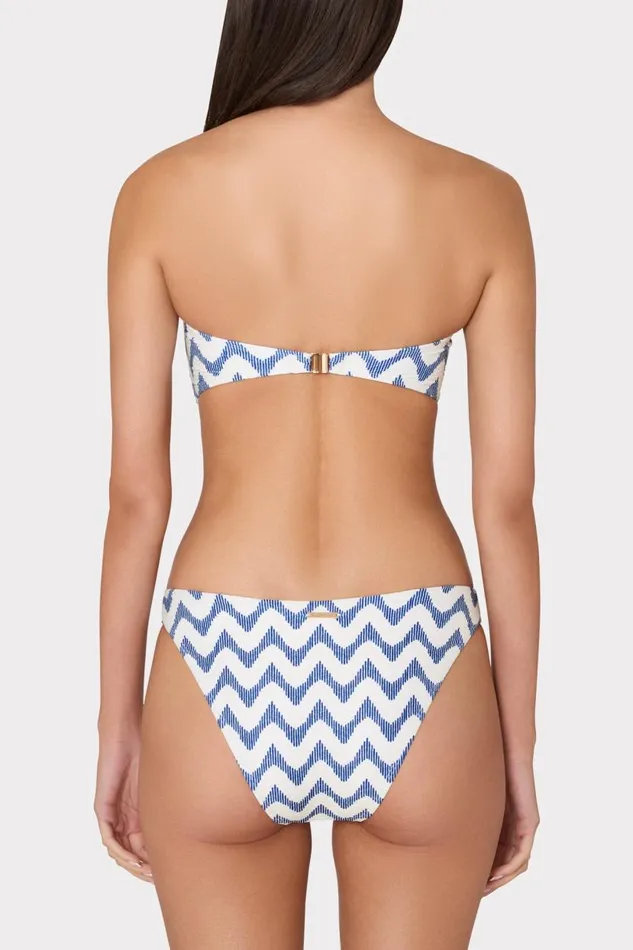 Milly Swim and Coverups Women Margot Barcelona Chevron Bandeau Top Whiteblue Milly Swim and Coverups Women Margot Barcelona Chevron Bandeau Top Whiteblue