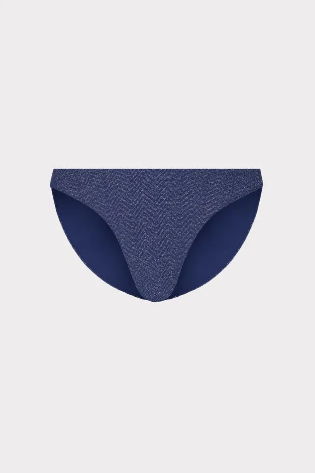 Milly Swim and Coverups Women Margot Chevron Bikini Bottom Navysilver