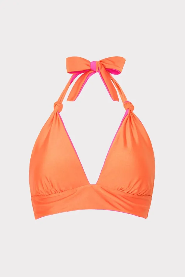 Milly Swim and Coverups Women Scala Reversible Bikini Top Pinkorange Milly Swim and Coverups Women Scala Reversible Bikini Top Pinkorange