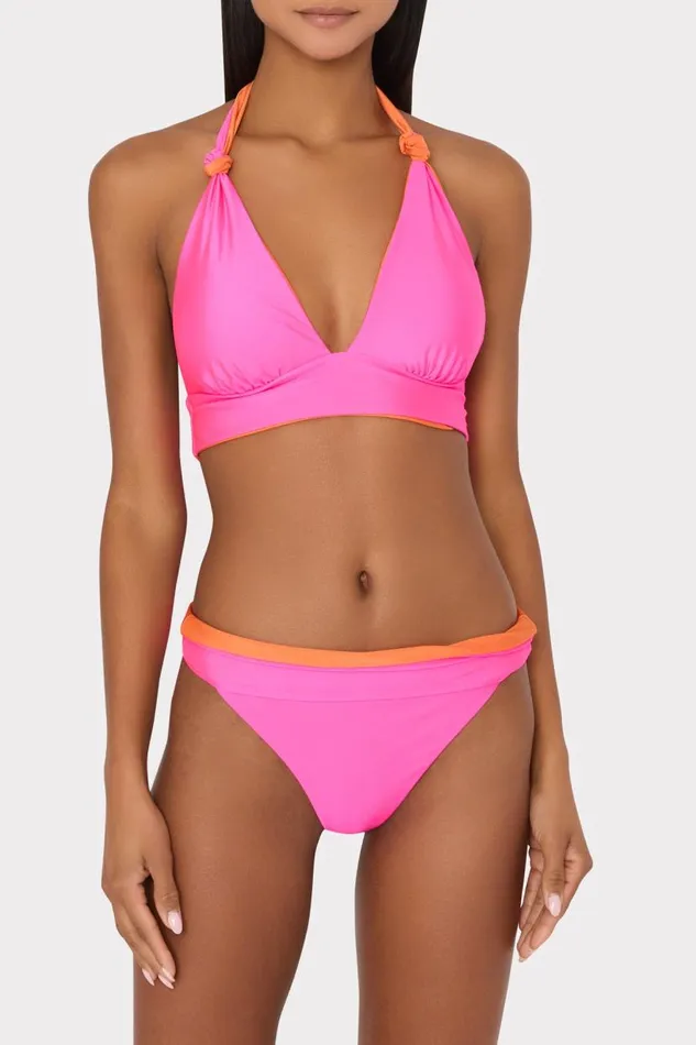 Milly Swim and Coverups Women Scala Reversible Bikini Top Pinkorange Milly Swim and Coverups Women Scala Reversible Bikini Top Pinkorange