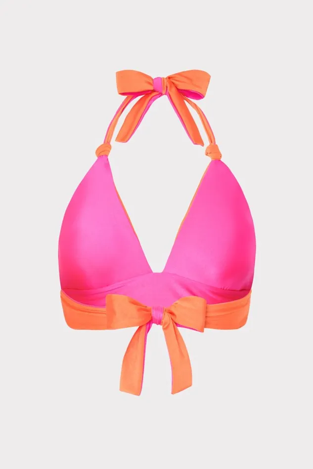Milly Swim and Coverups Women Scala Reversible Bikini Top Pinkorange Milly Swim and Coverups Women Scala Reversible Bikini Top Pinkorange