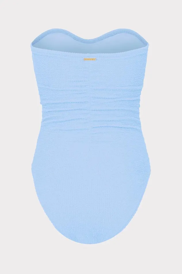 Milly Swim and Coverups Women Textured Ruched One Piece Light Blue Milly Swim and Coverups Women Textured Ruched One Piece Light Blue