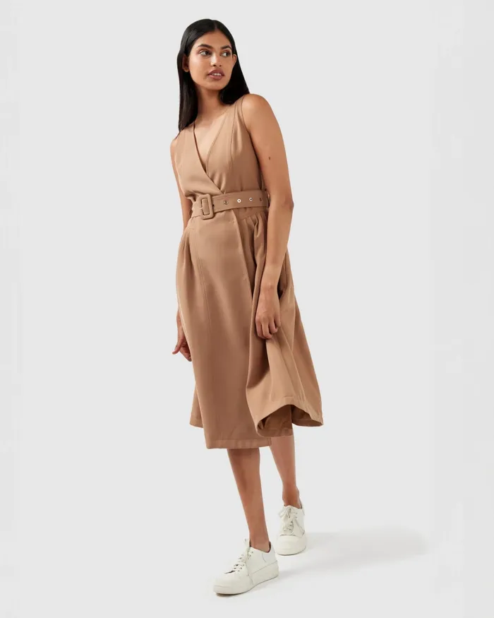 Miss Independence Midi Dress 8211 Camel Dresses Belle and Bloom Women