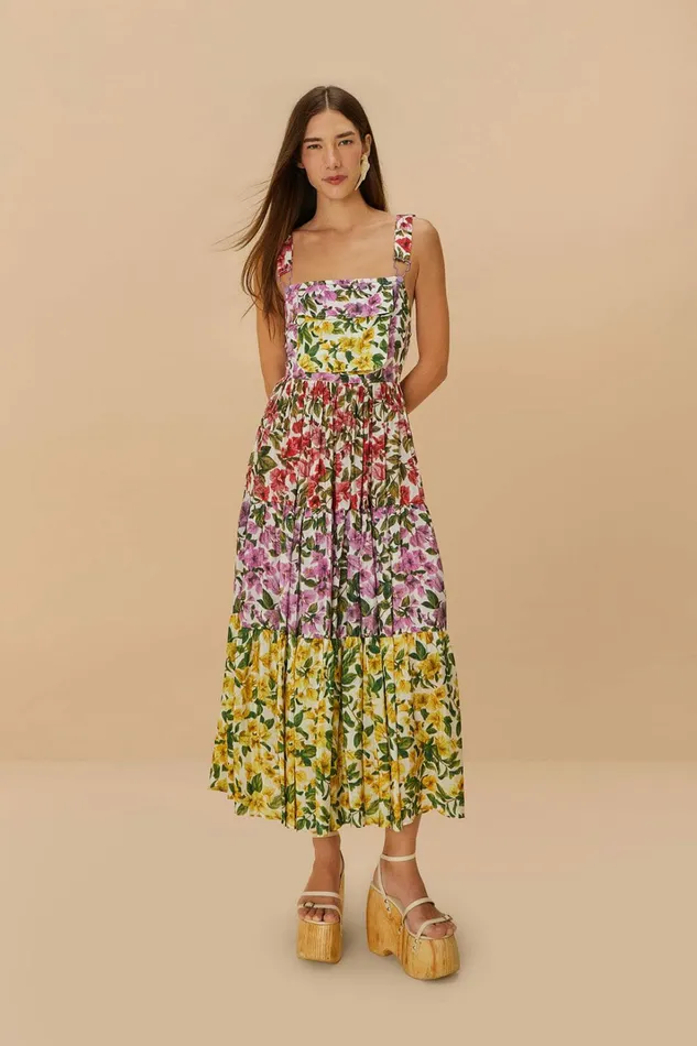 Mixed Bougainvillea Sleeveless Maxi Dress Women FARM Rio Maxi Dresses