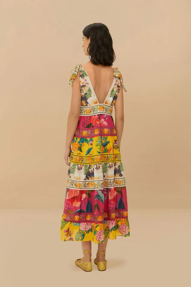 Mixed Flowers Midi Dress Women FARM Rio Midi Dresses Mixed Flowers Midi Dress Women FARM Rio Midi Dresses