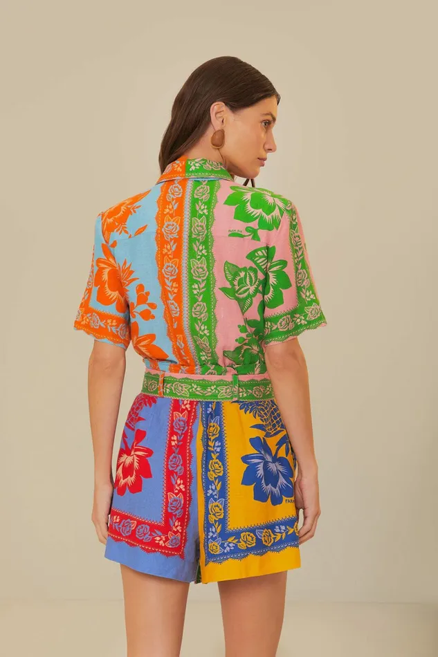 Mixed Lace Garden Scarves Romper Women FARM Rio Rompers Mixed Lace Garden Scarves Romper Women FARM Rio Rompers