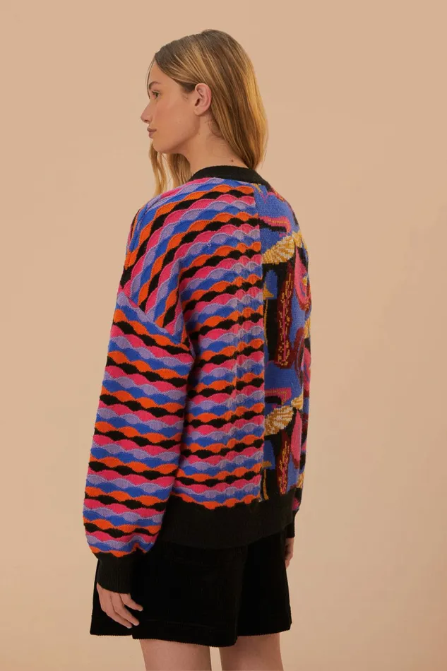 Mixed Mushrooms Knit Cardigan Women FARM Rio Cardigans Mixed Mushrooms Knit Cardigan Women FARM Rio Cardigans