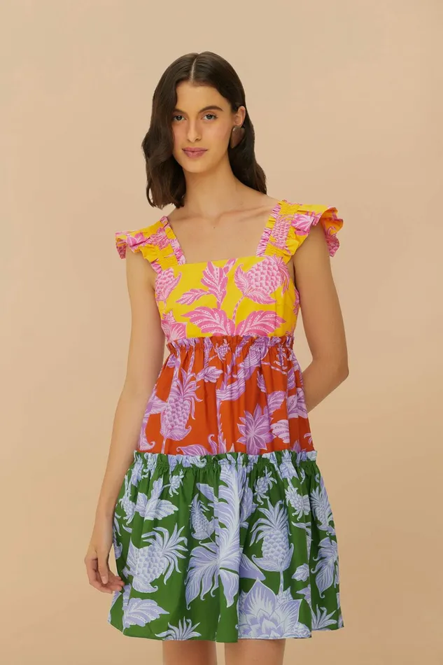 Mixed Tropical Swing Mini Dress Women FARM Rio Mini Dresses