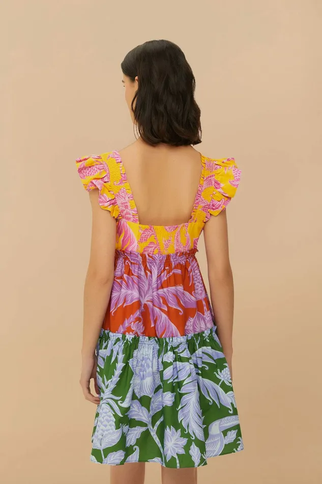 Mixed Tropical Swing Mini Dress Women FARM Rio Mini Dresses Mixed Tropical Swing Mini Dress Women FARM Rio Mini Dresses