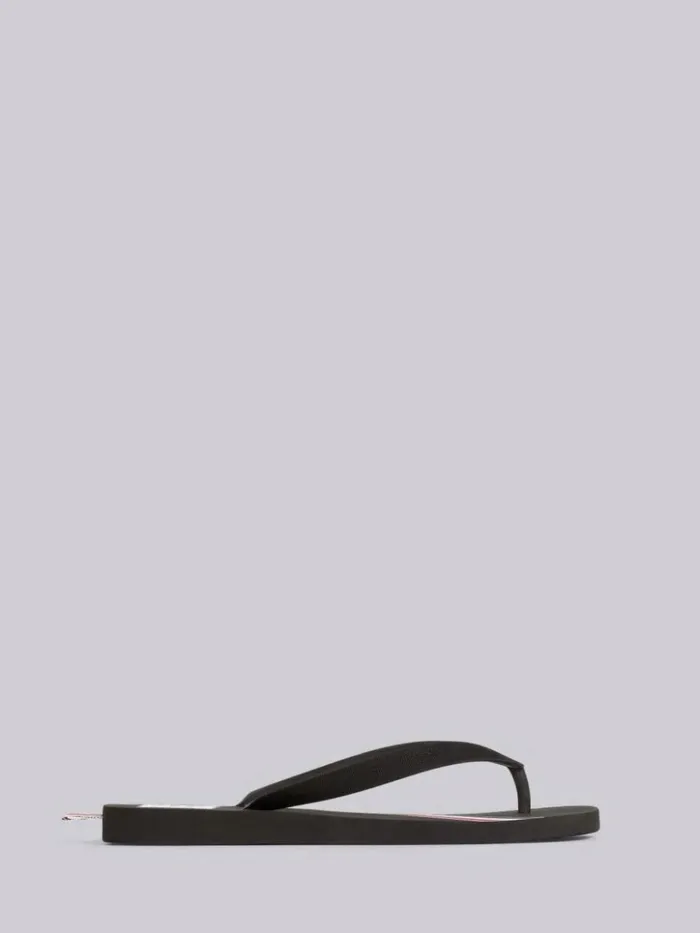 Molded Rubber Stripe Flip Flop Black Men Thom Browne Slippers and Sandals