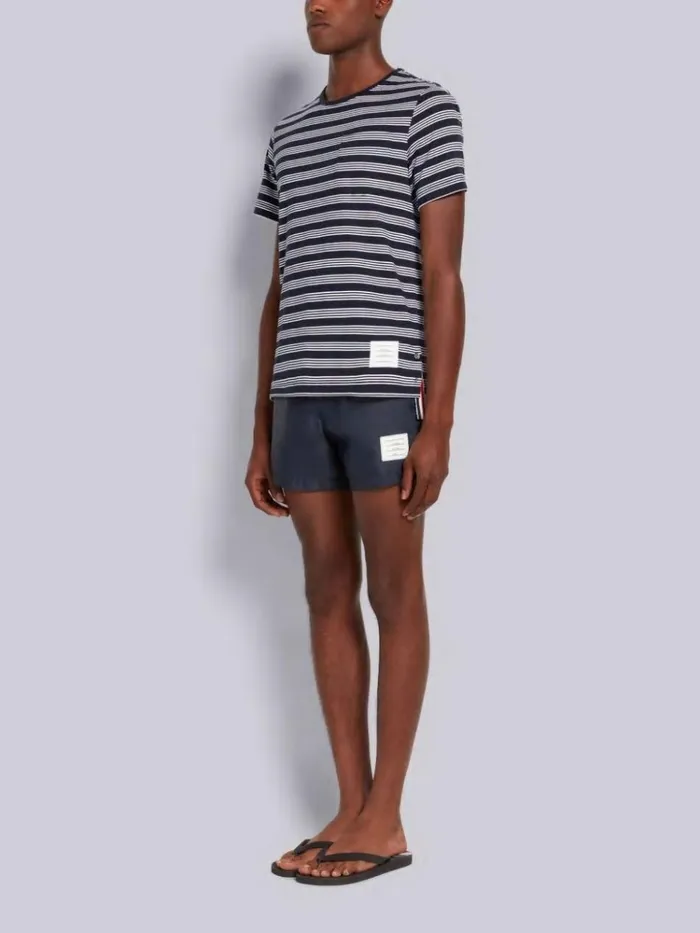 Molded Rubber Stripe Flip Flop Black Men Thom Browne Slippers and Sandals