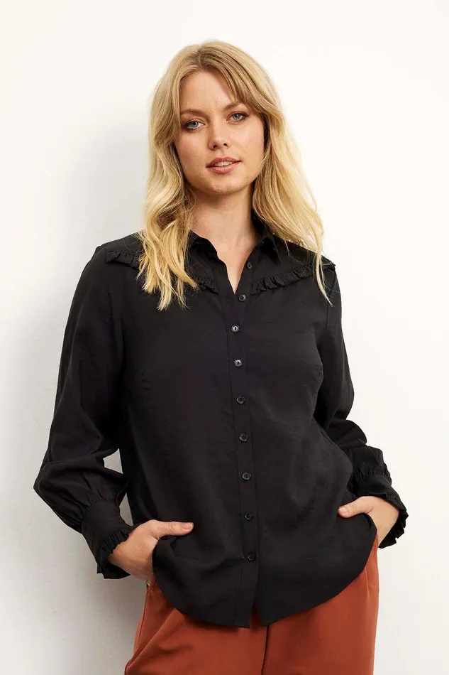 MOLLY SHIRT 15861 999 Black 999 Women IN FRONT BLOUSES SHIRTS