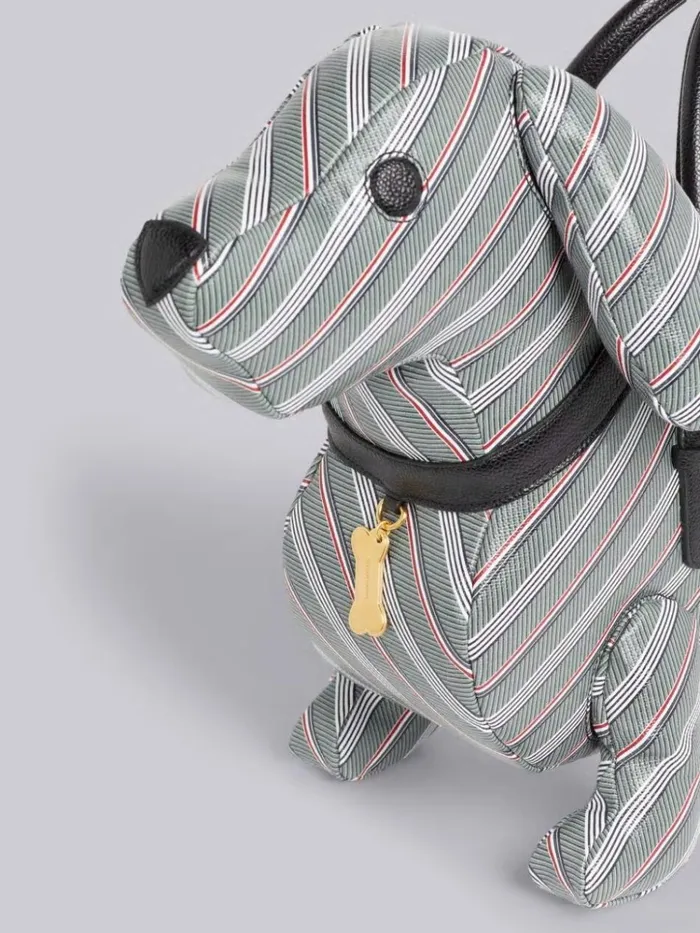 Monogram Coated Canvas Hector Bag Medium Grey WomenMen Thom Browne Handbags and Totes