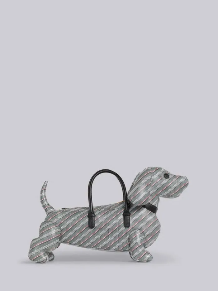 Monogram Coated Canvas Hector Bag Medium Grey WomenMen Thom Browne Handbags and Totes