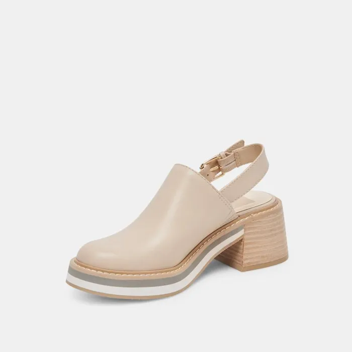 Mules and Clogs Women Dolce Vita Haniah Heels Biscuit Leather
