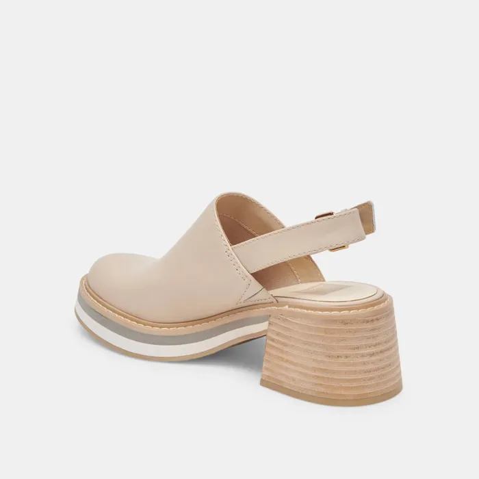 Mules and Clogs Women Dolce Vita Haniah Heels Biscuit Leather