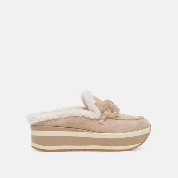 Mules and Clogs Women Dolce Vita Jamey Plush Sneakers Taupe Suede