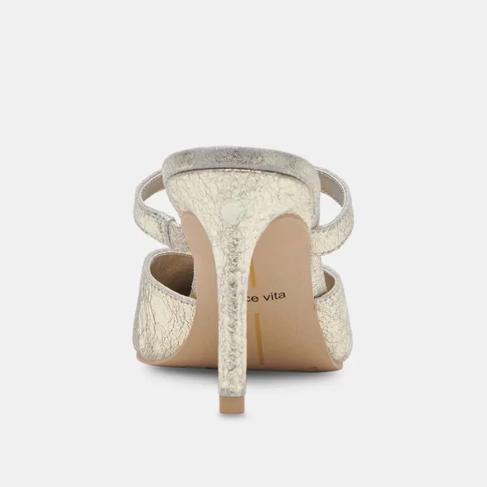 Mules and Clogs Women Dolce Vita Kanika Heels Platinum Distressed Leather