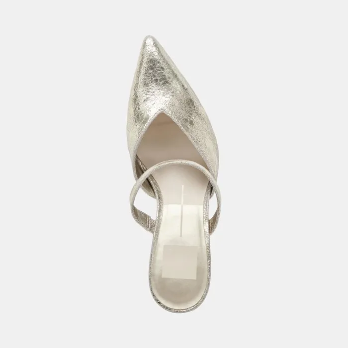 Mules and Clogs Women Dolce Vita Kanika Heels Platinum Distressed Leather