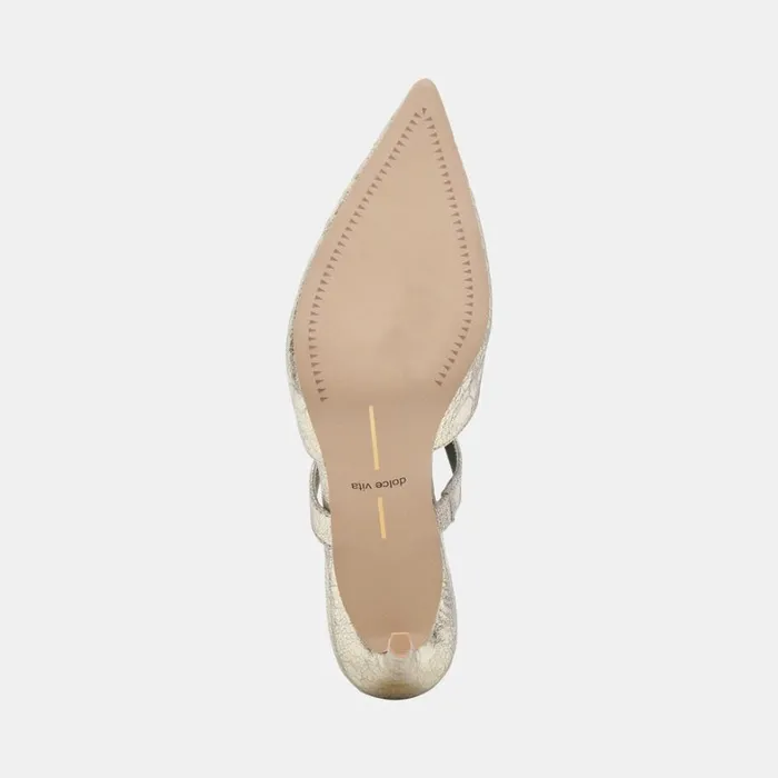 Mules and Clogs Women Dolce Vita Kanika Heels Platinum Distressed Leather