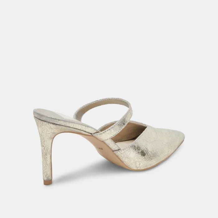 Mules and Clogs Women Dolce Vita Kanika Heels Platinum Distressed Leather