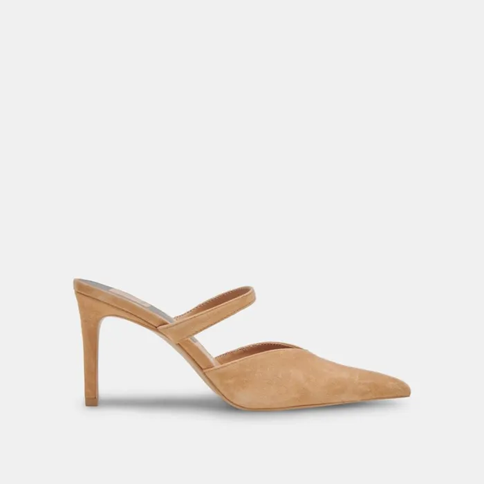 Mules and Clogs Women Dolce Vita Kanika Heels Tan Suede