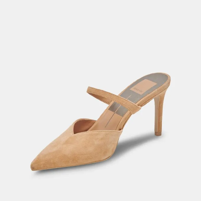 Mules and Clogs Women Dolce Vita Kanika Heels Tan Suede
