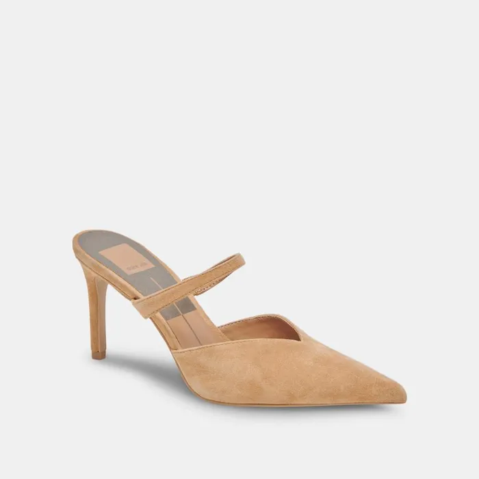 Mules and Clogs Women Dolce Vita Kanika Heels Tan Suede