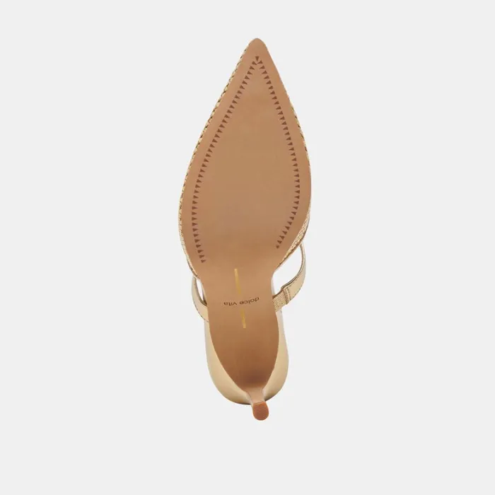 Mules and Clogs Women Dolce Vita Kanika Mesh Heels Gold Metallic Mesh
