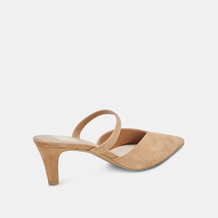 Mules and Clogs Women Dolce Vita Kanika Mid Heels Tan Suede