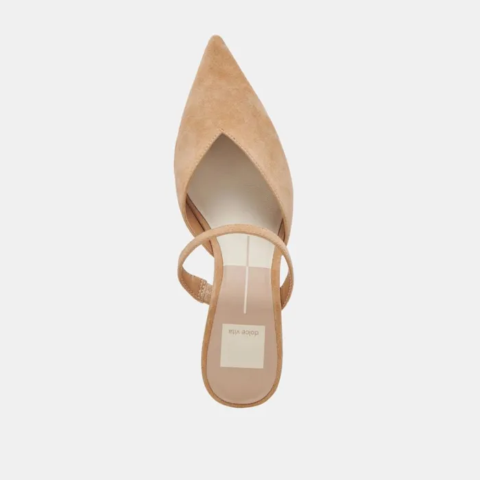 Mules and Clogs Women Dolce Vita Kanika Mid Heels Tan Suede