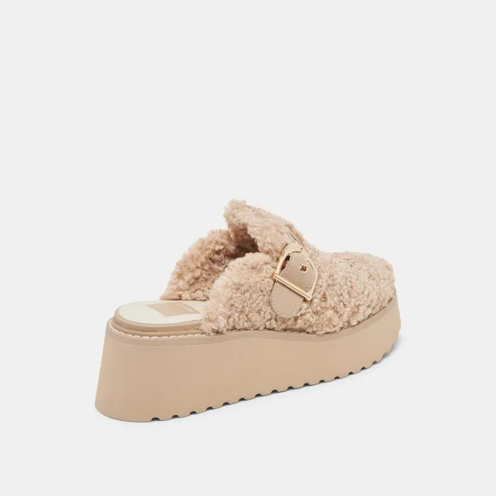 Mules and Clogs Women Dolce Vita Lelani Plush Flats Natural Plush