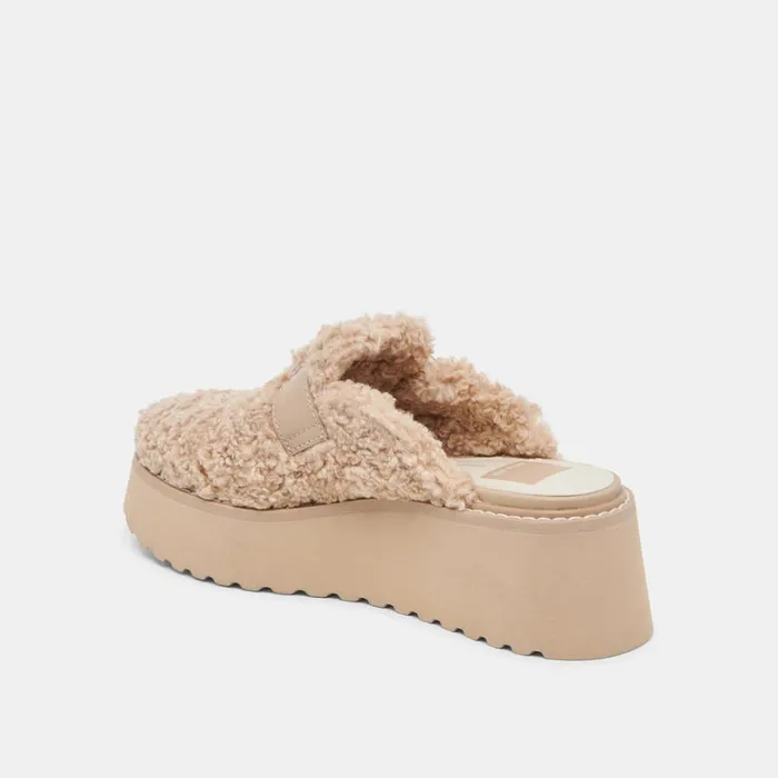Mules and Clogs Women Dolce Vita Lelani Plush Flats Natural Plush