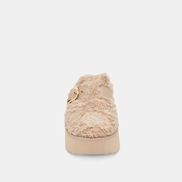 Mules and Clogs Women Dolce Vita Lelani Plush Flats Natural Plush