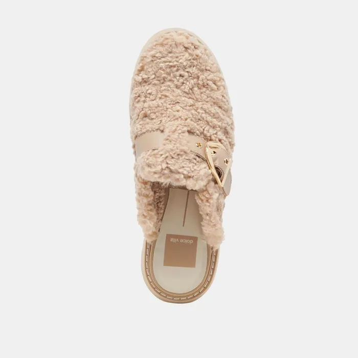 Mules and Clogs Women Dolce Vita Lelani Plush Flats Natural Plush