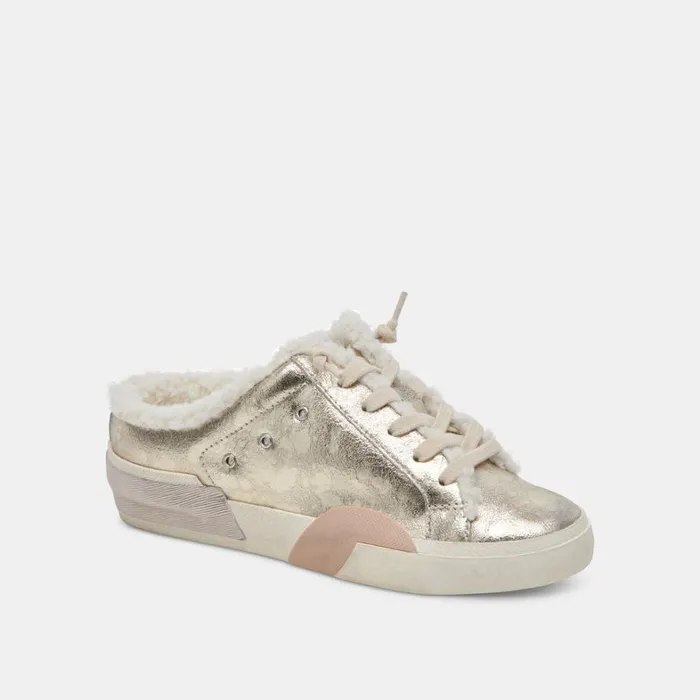 Mules and Clogs Women Dolce Vita Zantel Sneakers Platinum Distressed Leather