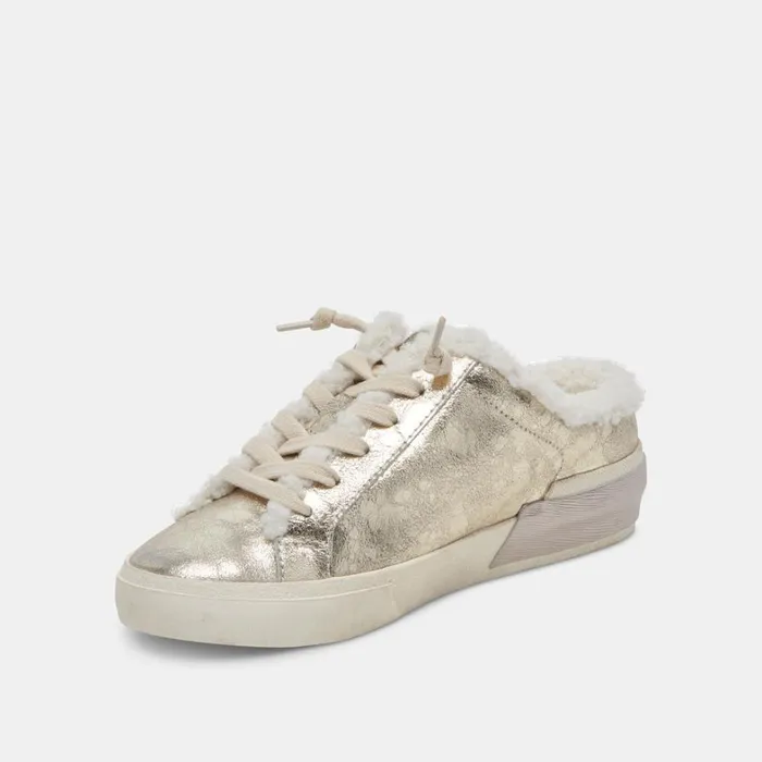 Mules and Clogs Women Dolce Vita Zantel Sneakers Platinum Distressed Leather