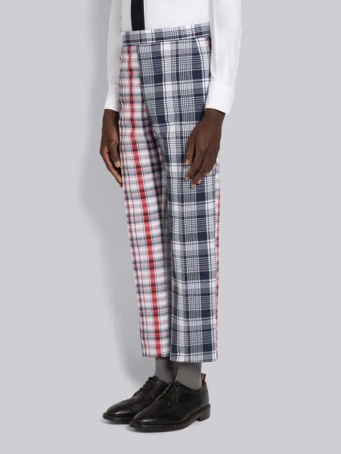 Multicolor Funmix Stripe Plaid Low Rise Drop Crotch Trouser Rwbwht Men Thom Browne Trousers