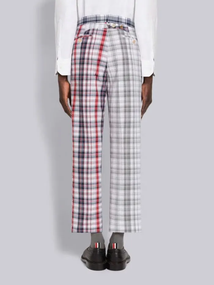 Multicolor Funmix Stripe Plaid Low Rise Drop Crotch Trouser Rwbwht Men Thom Browne Trousers