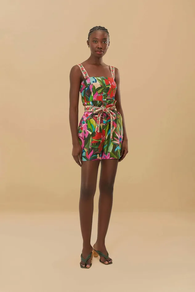 Multicolor Jardin De Reve Romper Women FARM Rio Rompers