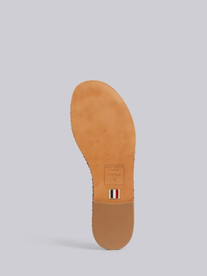 Multicolor Vitello Calf Leather Cord Trimmed Leather Sole 3bow Slingback Sandal Rwbwht Women Thom Browne Slippers and Sandals