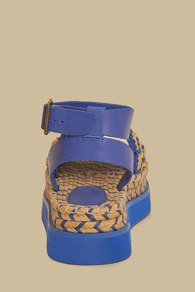 Navy Crochet Espadrille Flatform Sandal Women FARM Rio Sandals