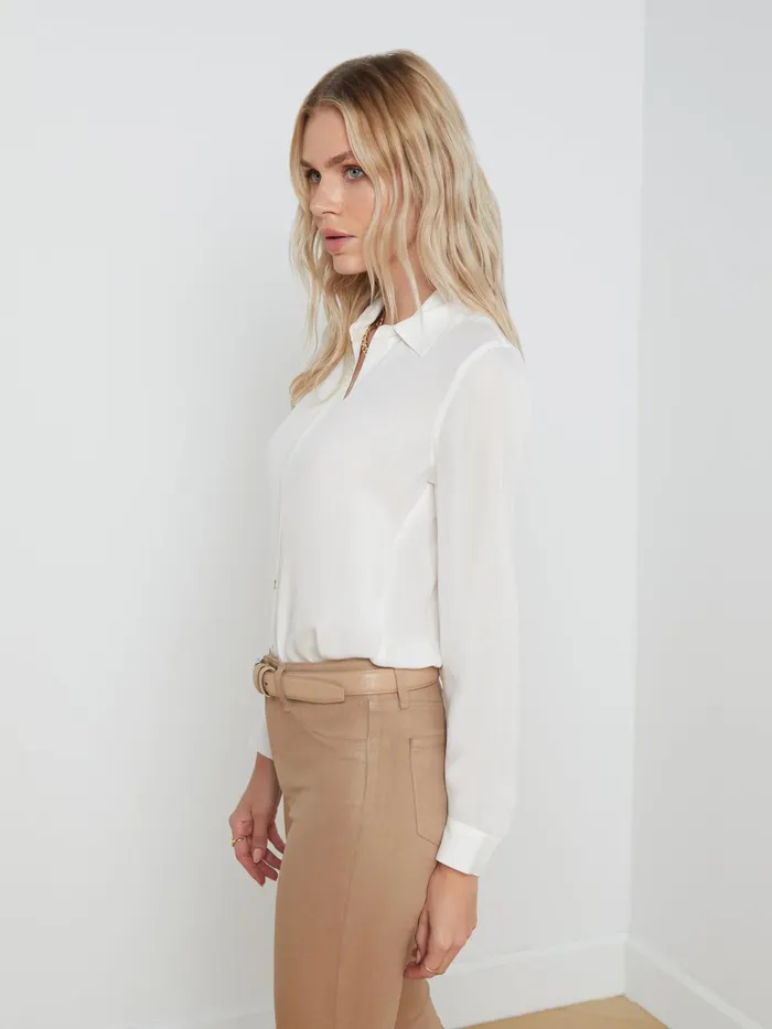 Nina Silk Blouse Ivory Women L039Agence Blouses and Tops Nina Silk Blouse Ivory Women L039Agence Blouses and Tops