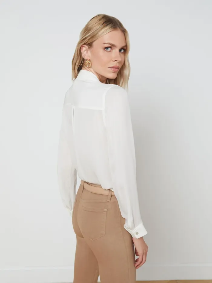 Nina Silk Blouse Ivory Women L039Agence Blouses and Tops Nina Silk Blouse Ivory Women L039Agence Blouses and Tops