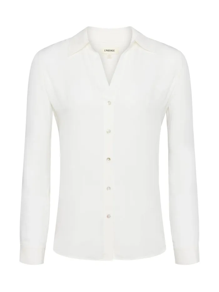 Nina Silk Blouse Ivory Women L039Agence Blouses and Tops Nina Silk Blouse Ivory Women L039Agence Blouses and Tops