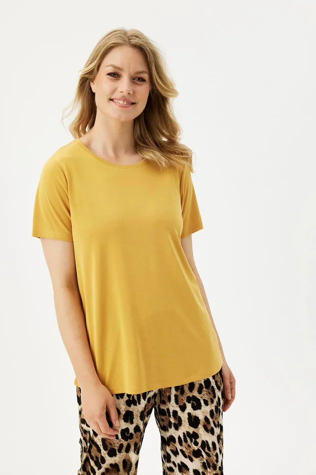 NINA TSHIRT 14312 708 Yellow 708 Women IN FRONT TOPS TSHIRTS