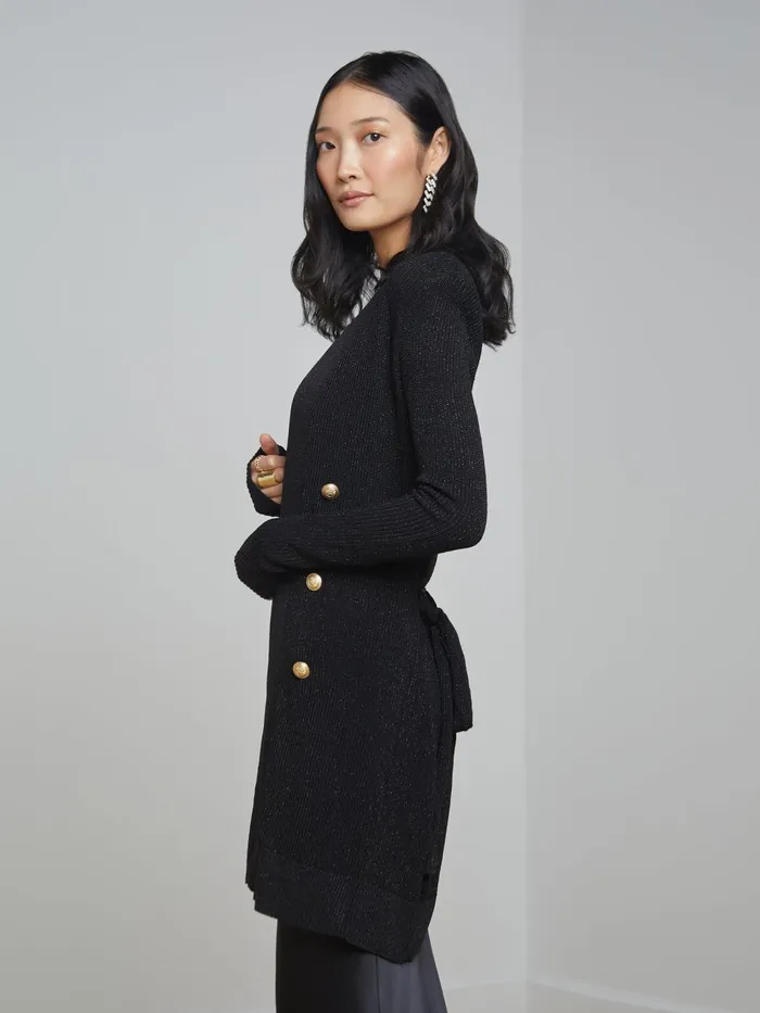 Noe DoubleBreasted Cardigan Black Women L039Agence Knitwear Noe DoubleBreasted Cardigan Black Women L039Agence Knitwear