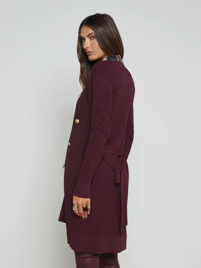 Noe DoubleBreasted Cardigan Dark Wine Women L039Agence Knitwear Noe DoubleBreasted Cardigan Dark Wine Women L039Agence Knitwear