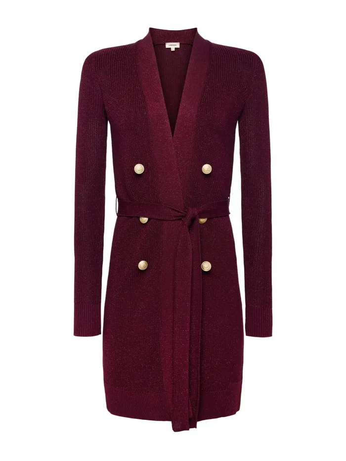Noe DoubleBreasted Cardigan Dark Wine Women L039Agence Knitwear Noe DoubleBreasted Cardigan Dark Wine Women L039Agence Knitwear