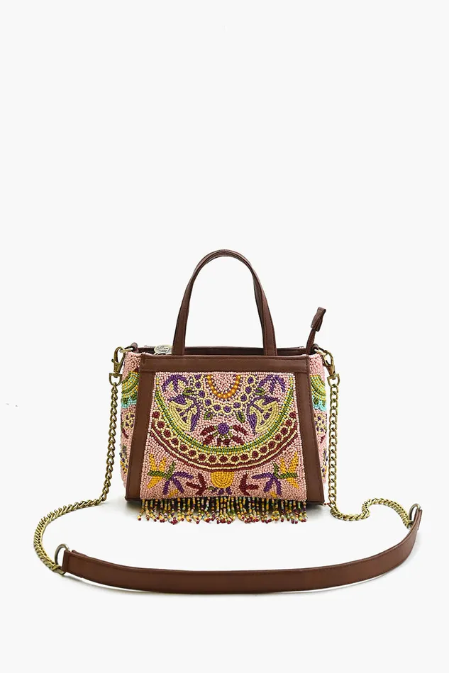 Nomad8217s Treasure Beaded Top Handle Bag